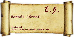 Barbél József névjegykártya